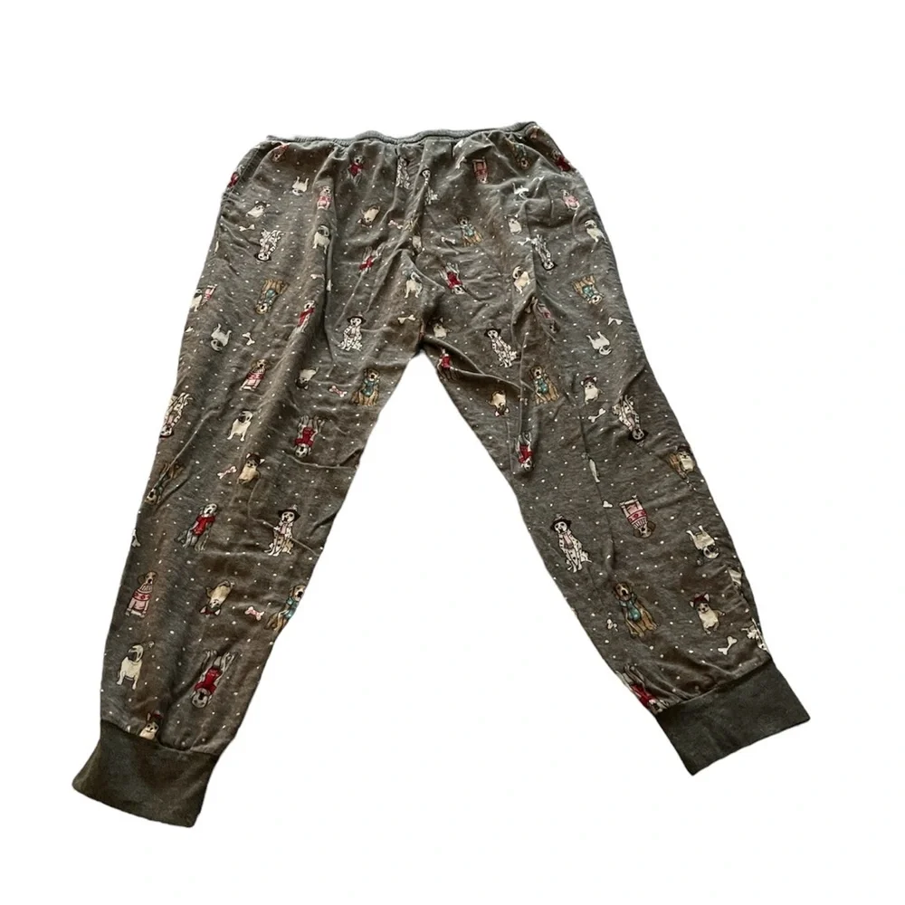 Kids children girls pajama bottoms dogs pockets size L/G 12-14